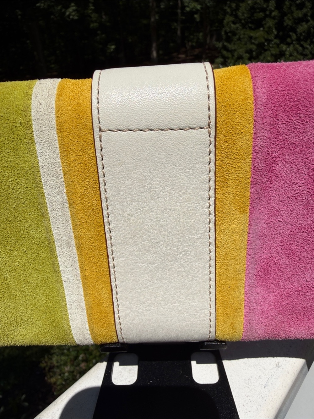 Coach Soho Wristlet/Clutch Multicolor Suede Striped, Leather Trim *VINTAGE* 2003 - Picture 13 of 17